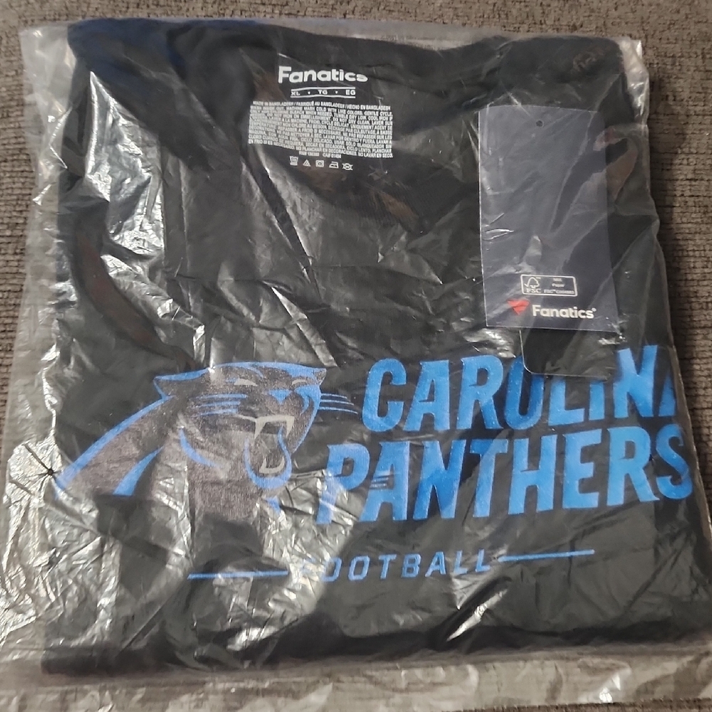 Fanatics Black and Blue Carolina Panthers Tee